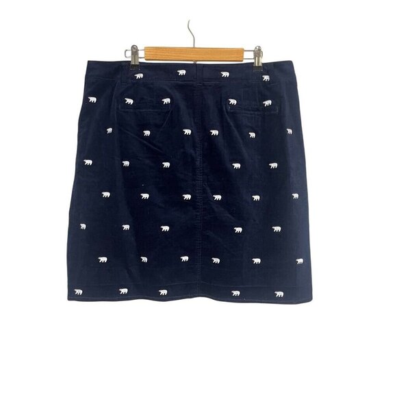 Talbots Velvet Bear Skirt 16 Blue Midi Old Money Preppy Classic Retro Urban Chic - Picture 6 of 11